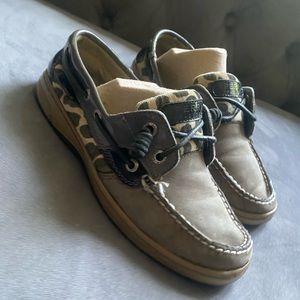 Sperry Top-Sider, black suede and cheetah corduroy